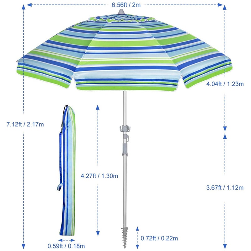 Sombrilla de playa ajustable portátil