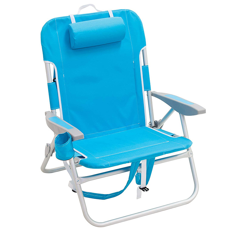 Silla de playa plegable portátil de 4 posiciones con mochila